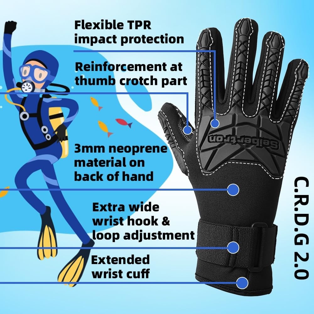 Puncture Resistant Diving Gloves – Aramid Anti-Cut, C.R.D.G 1.0, Safety Gear