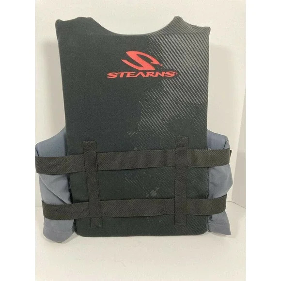 STEARNS LIFE VEST COAST GUARD APPROVED – SIZE: MEN S/M – BLACK/NEON ORANGE