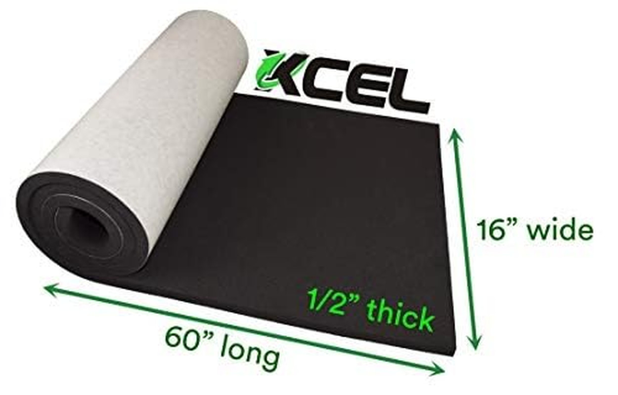 Self-Adhesive Marine Foam Roll – Black 60″x16″x1/2″ Water-Resistant Padding