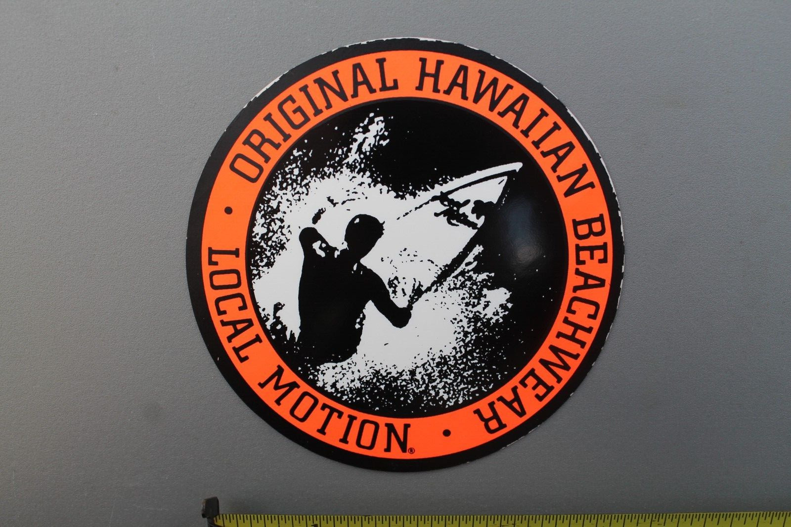 LOCAL MOTION Hawaii Neon Orange Surfboards LM2 OG 80’s Vintage Surfing STICKER
