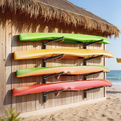 Kayak Storage Rack for 4 Kayaks Holds 300 lbs Heavy Duty Wall Mount Stand