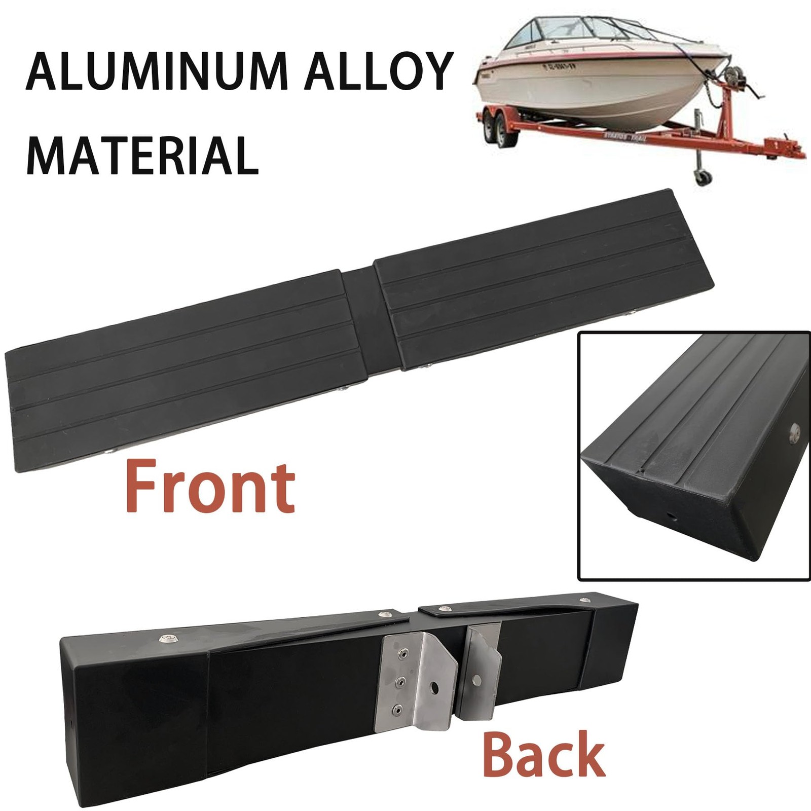 SUONE Boat Trailer Guides Adjustable 316L Stainless Steel Post black