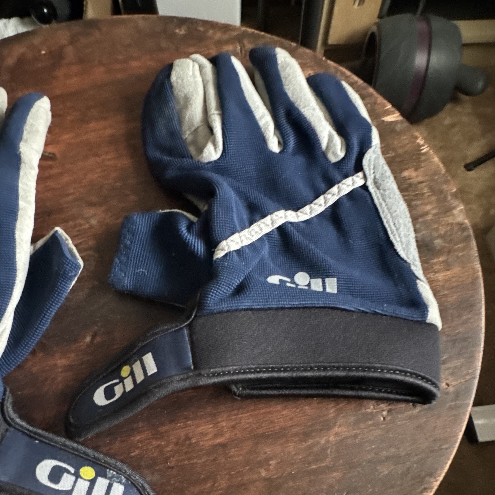 Gill Blue/Gray Fingerless Sailing Gloves Pair w/ Reinforced Palm