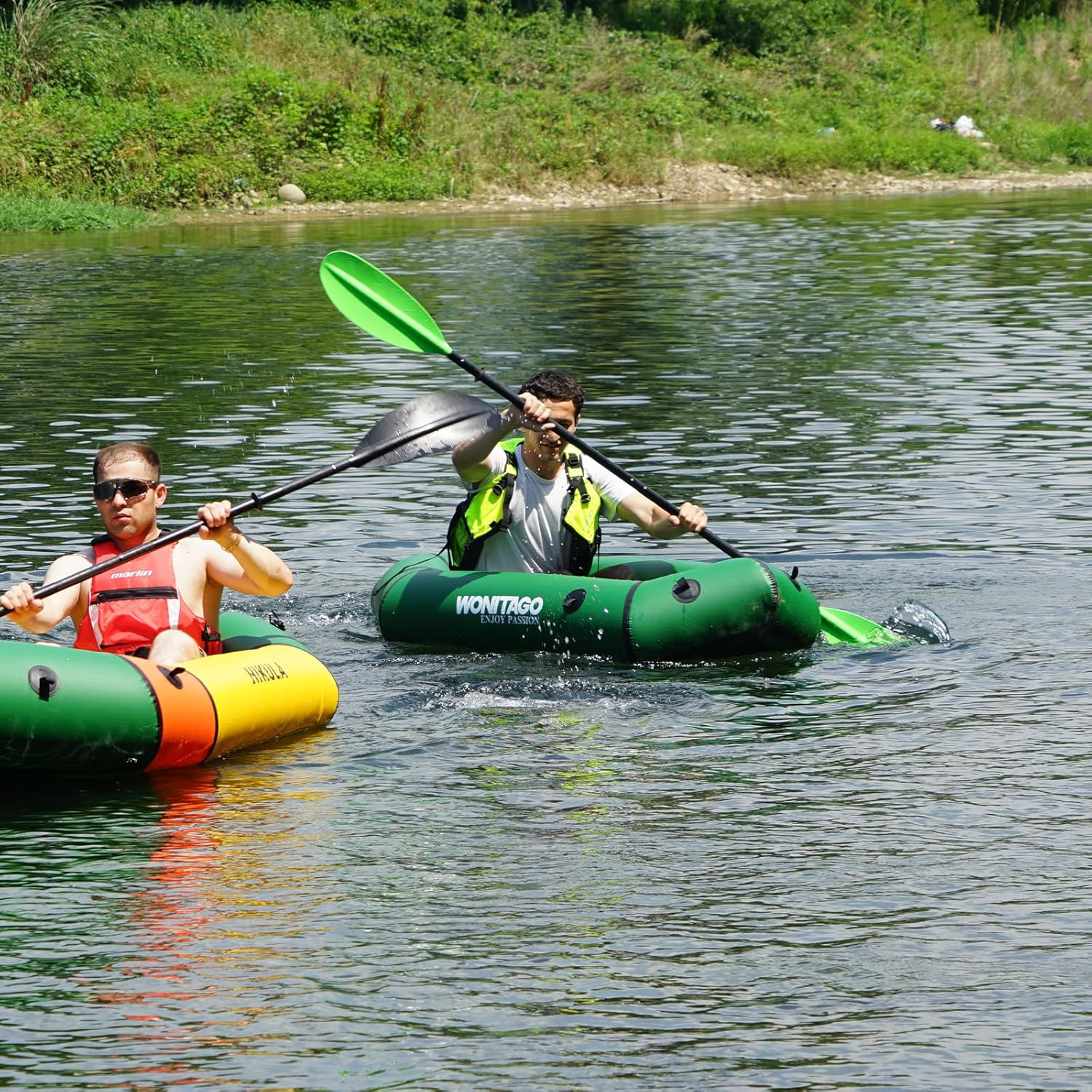 Packraft TPU Inflatable Travel Kayak with Soft Seat Lightweight Packrafts for Fl