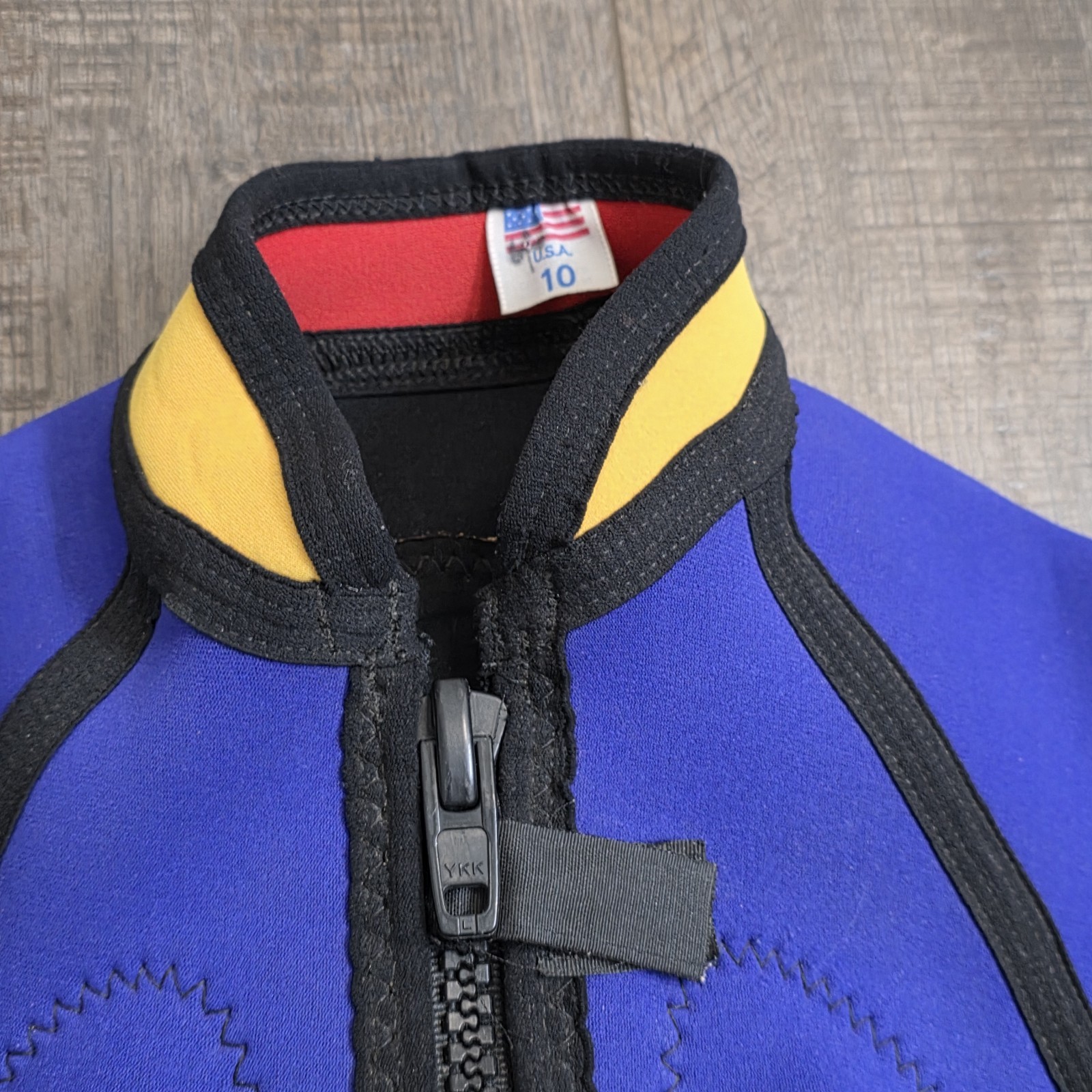 Gladiator Wetsuit Size 10 Youth Junior Kids Boys Blue Yellow w/ Flotation