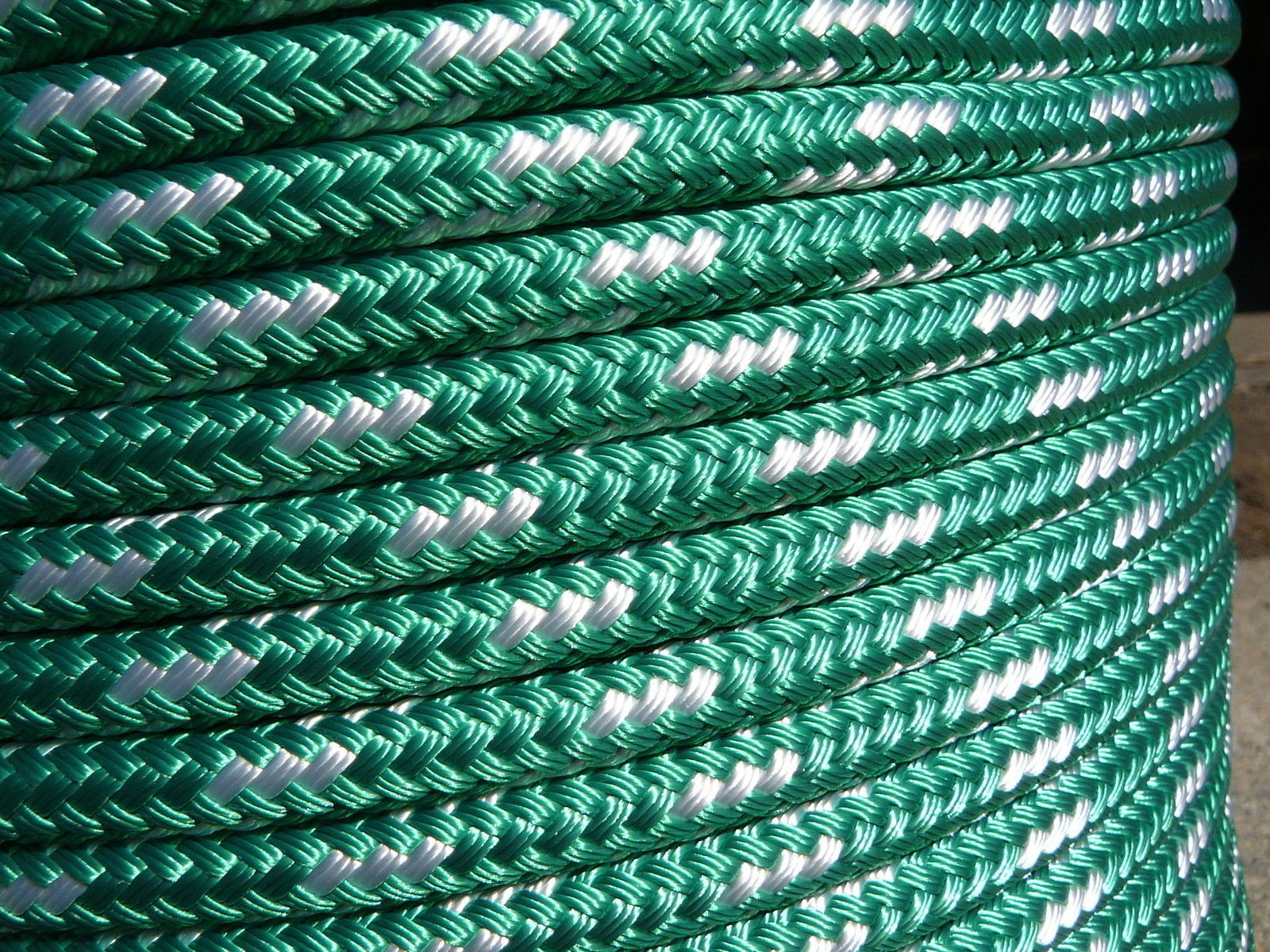 Sailboat Rigging Rope 3/8″ x 27′ Green/White Double Braided Sheet Halyard Line