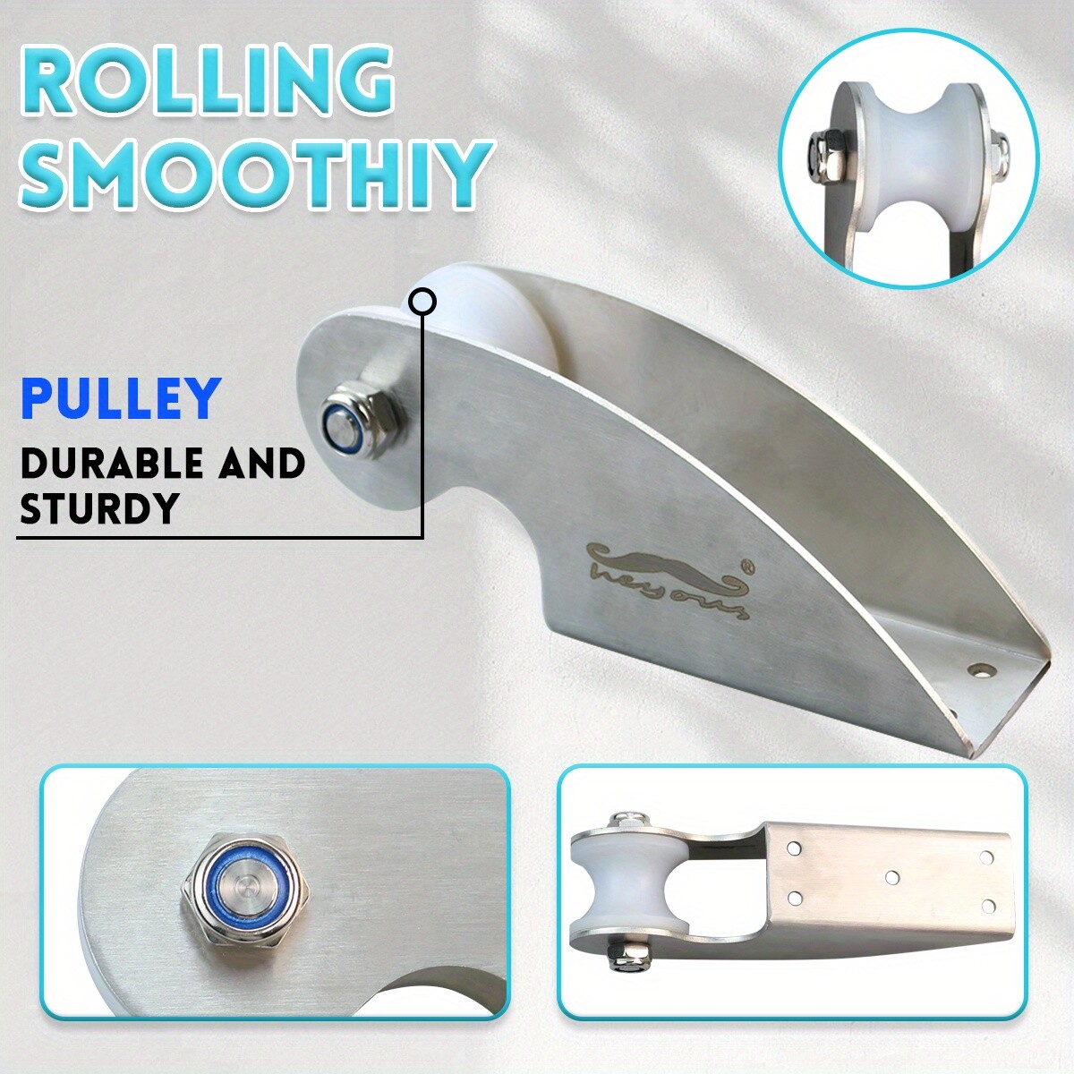 Stainless Steel Heavy Duty Bow Anchor Rubber Roller for Boat Marine Yacht Dock