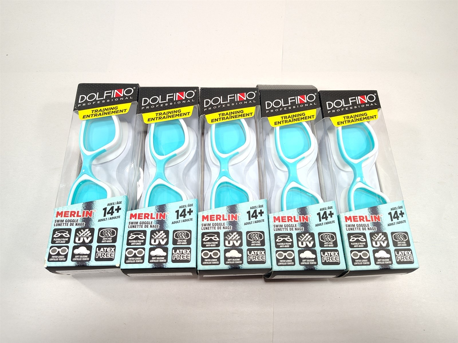 Dolfino 14+ Swim Swimming Goggles Box LOT of 9