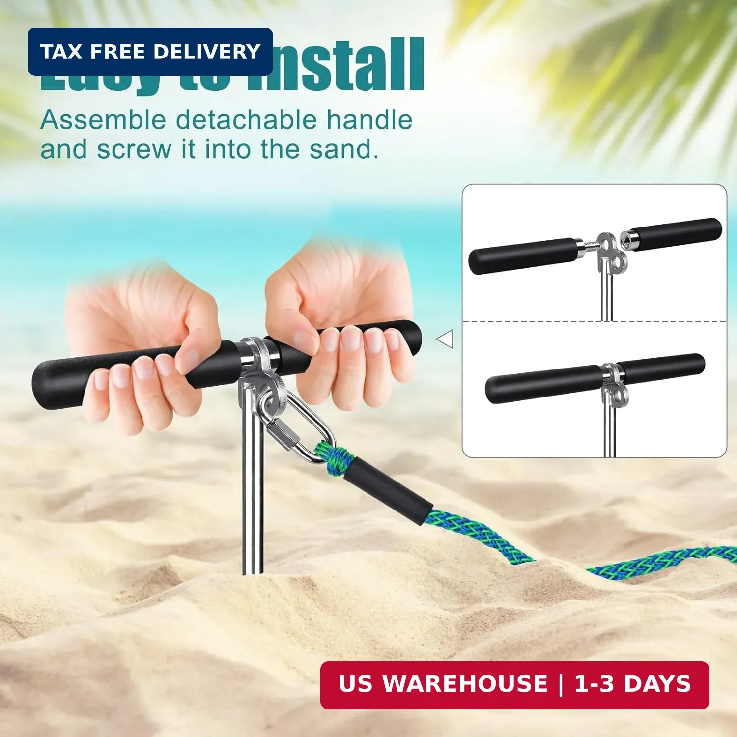 Insaga 17”/26”/36” Sand Anchor for Boat with 32ft Rope, 304 Stainless Steel B