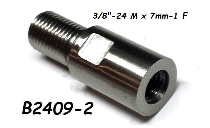 B2409-2 Adapter 3/8″-24 Male x 7 mm -1 Female Stainless polespear