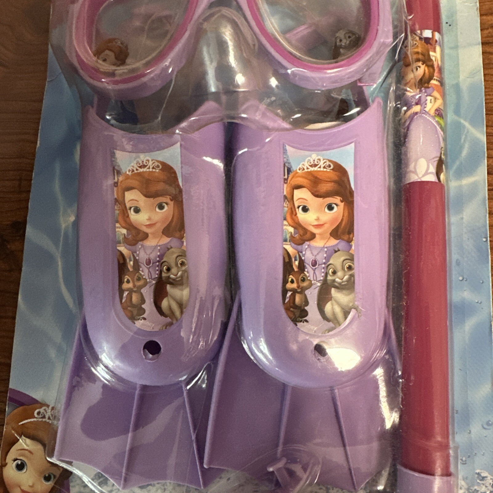 Disney Sofia the First 3 Piece Swim Mask, Snorkel & Flippers Set NiP