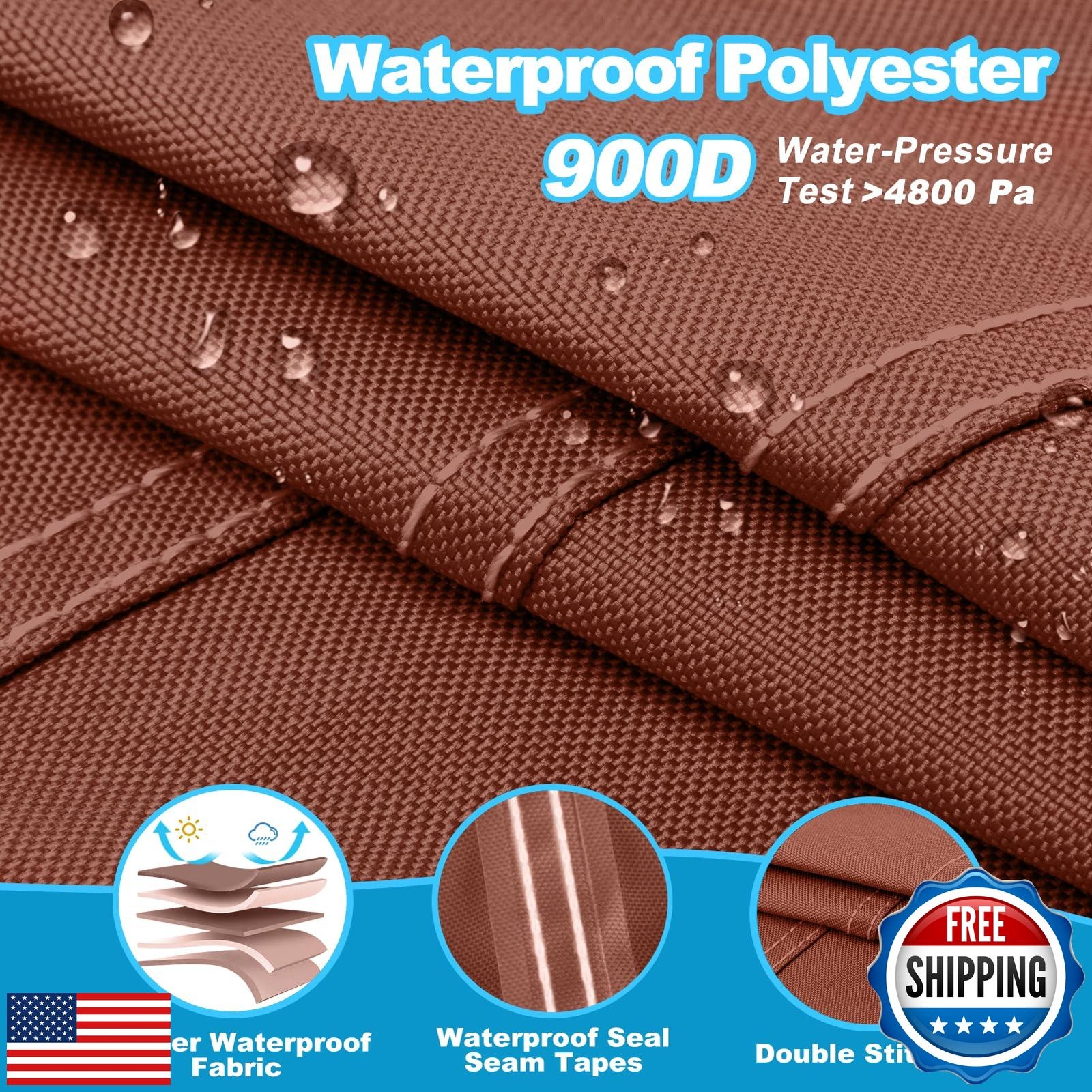 Fuprosico Bimini Top Replacement Canvas with Light Hole for Boat, 4 Bow 8L 73