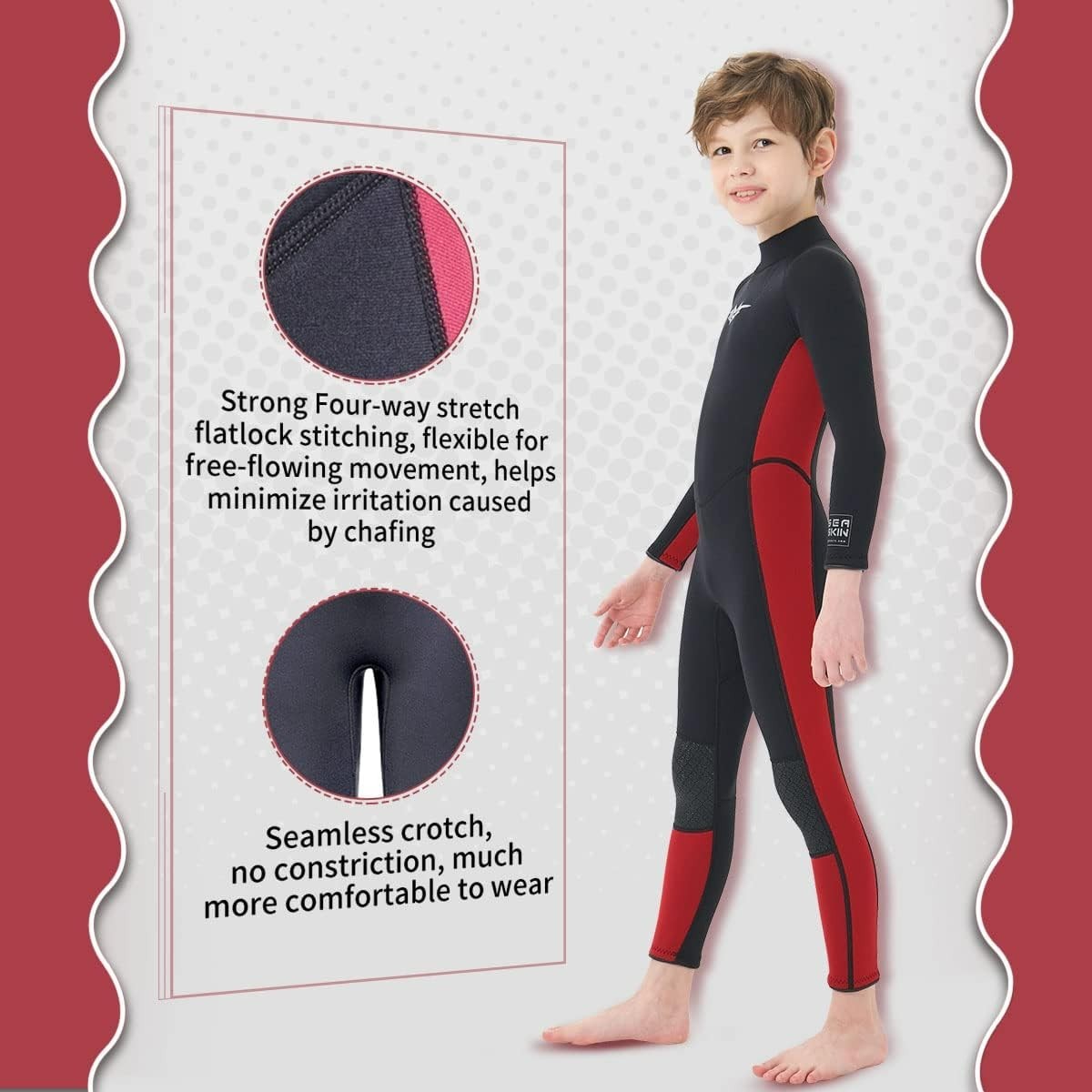 3mm Full Back Zip Wetsuit for Boys & Girls – Thermal Protection for Kids