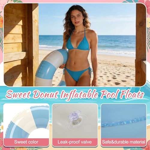 Pcs Striped Pool Floats Inflatable Swimming Float Multi Stripe 8 Various Color