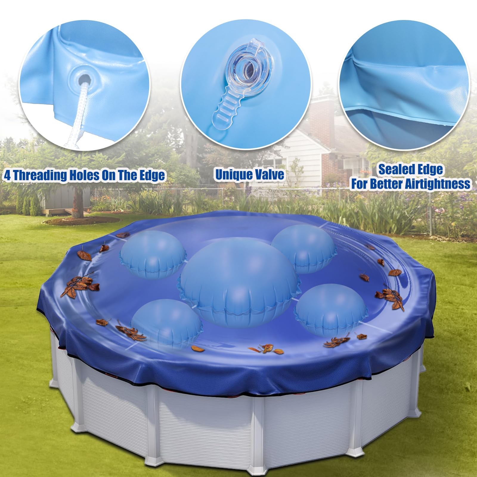 4+1 Combined Pool Pillows, Pool Air Pillow, Inflatable Pool Pillows for Above…