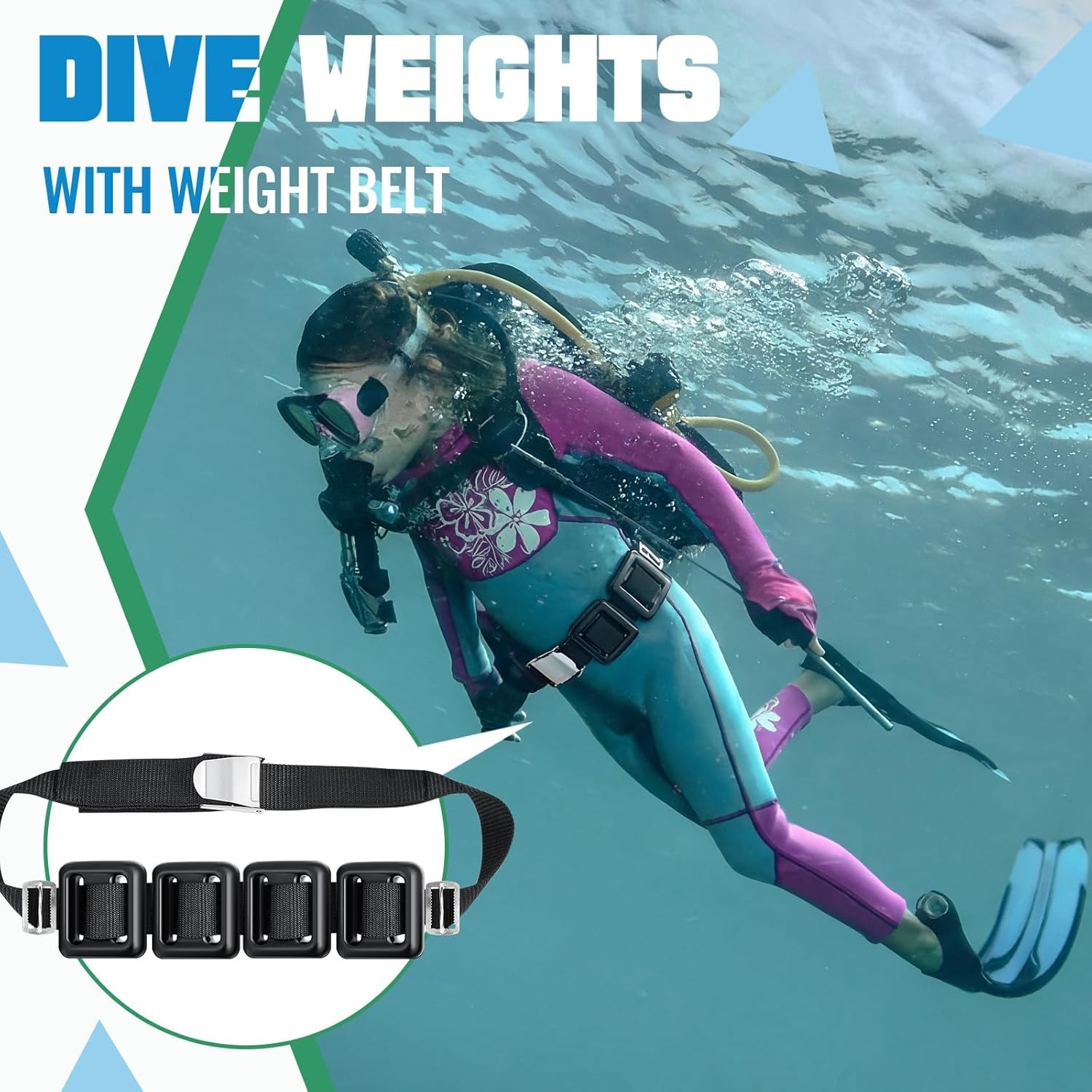 Tellegloww 7 Pcs Diving Weight Accessories Belt Kit