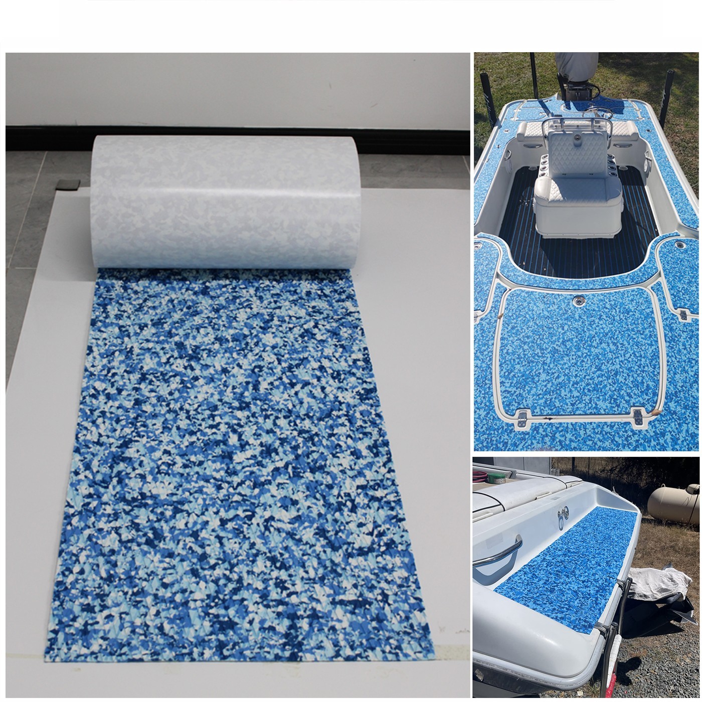 Blue Camo Stand Up Paddle Board Pad EVA Foam Boat Decking Teak Sea Flooring Mat