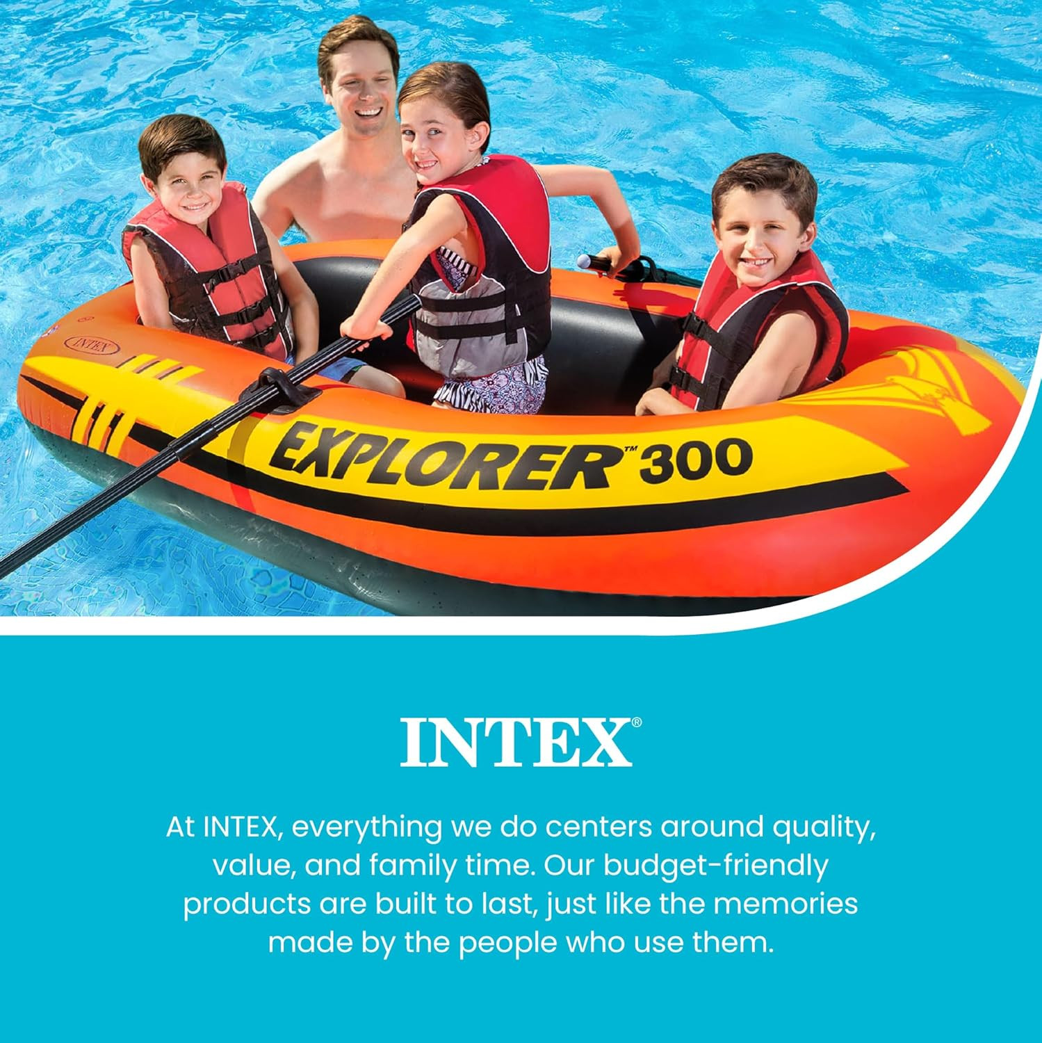 INTEX Explorer Compact Inflatable Boat Series: Dual Air Chambers – Welded Oar Lo