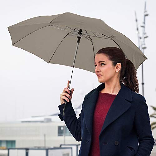 Spectrum Popular Style 15″ Automatic Open Umbrella Light Weight Travel (Gray)
