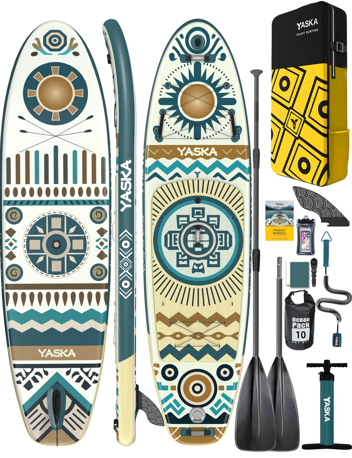 Inflatable Stand up Paddle Board 11ft with Premium SUP Accessories,Extra Wide…