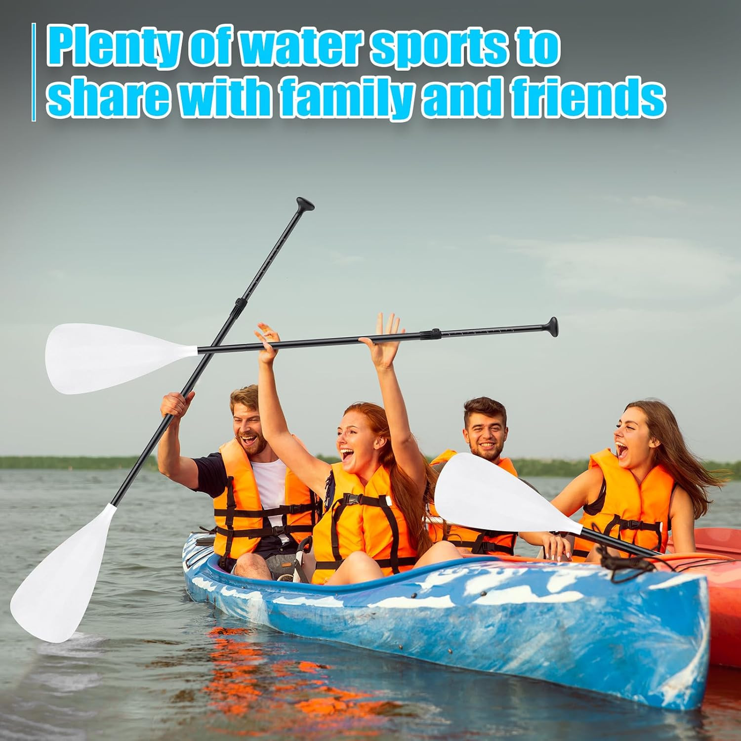 4 Set of 3 Pieces SUP Paddle Board Paddle Adjustable Paddleboard Lightweight Sta