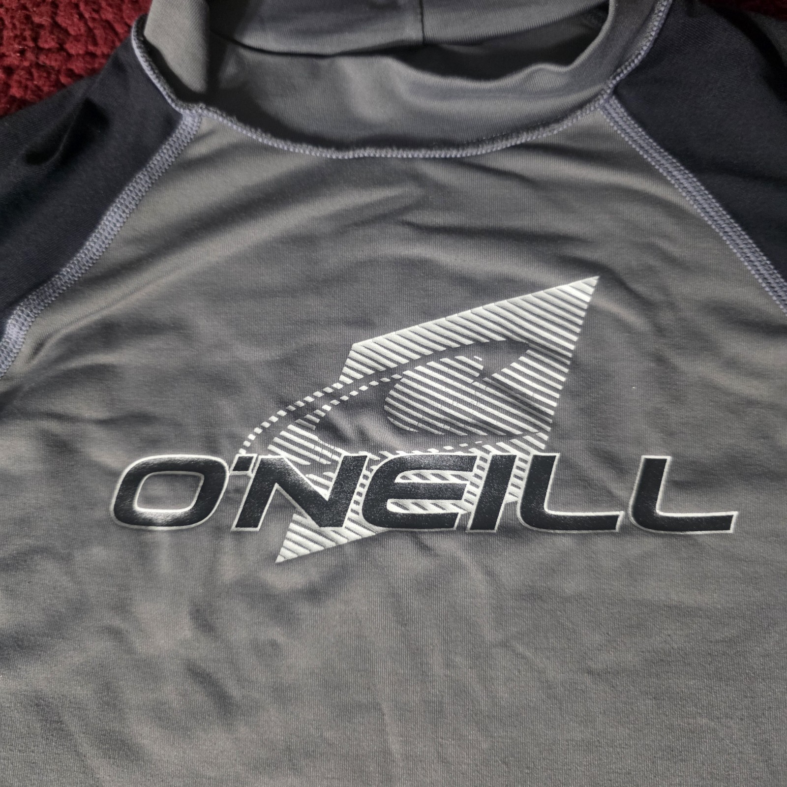 O’Neill Rash Guard Men’s X-Large Gray Blue Black Long Sleeve Surf Shirt