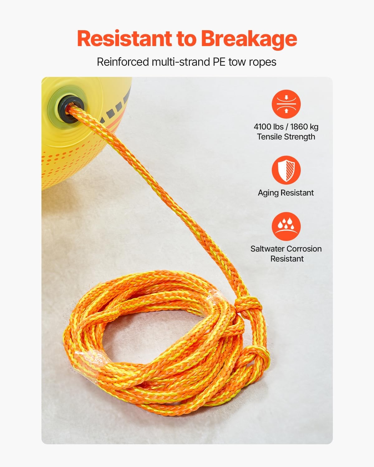 Vevor Booster Ball Towable Tube Rope Performance Ball Thickened Pvc Inflatable