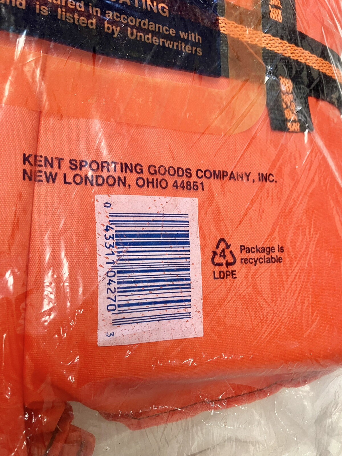 New Kent Buoyant LIFE VEST Adult Type II P.F.D. Over 90 lbs