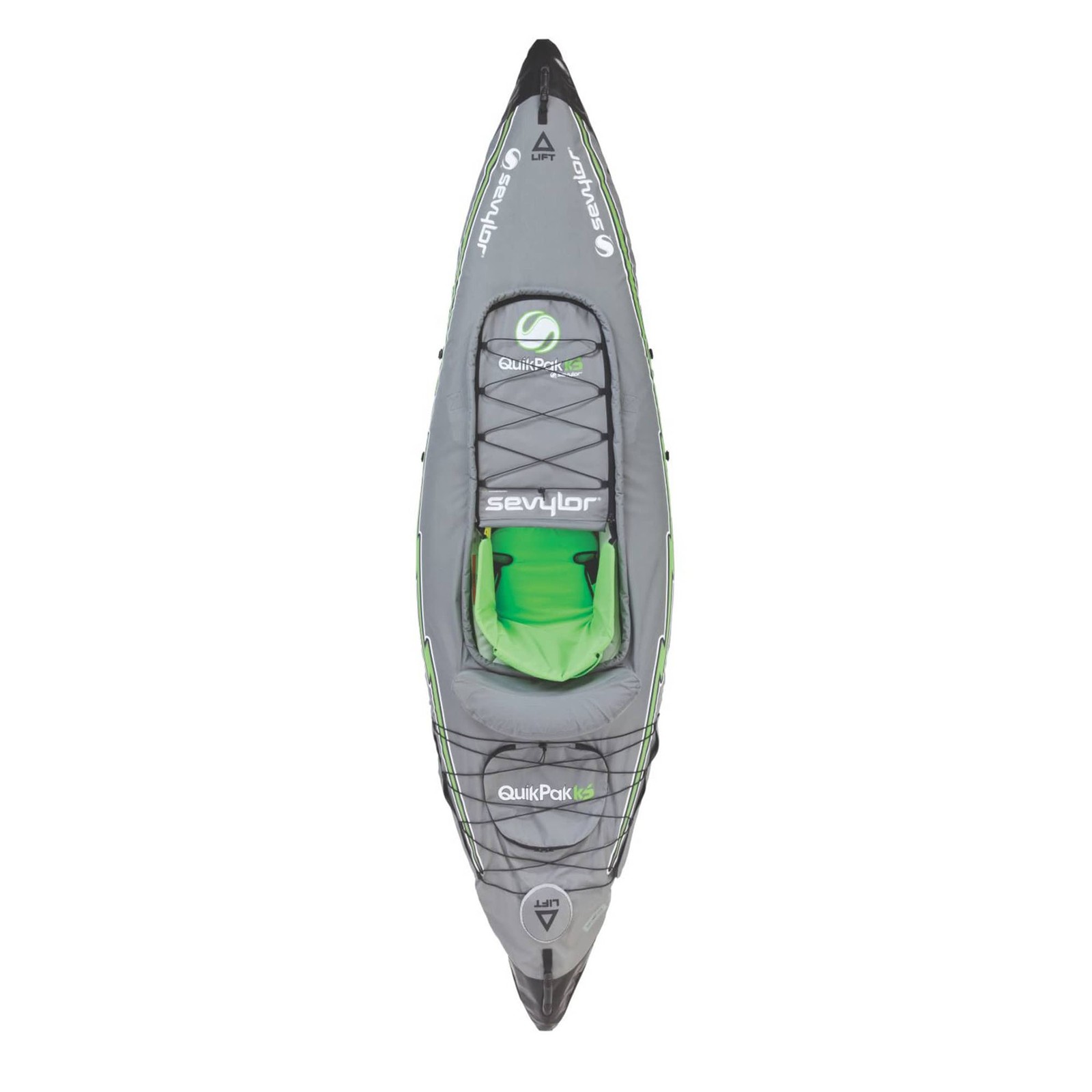 Sevylor QuickPak K5 1 Person Inflatable Kayak with Hand Pump and Paddle, Gray