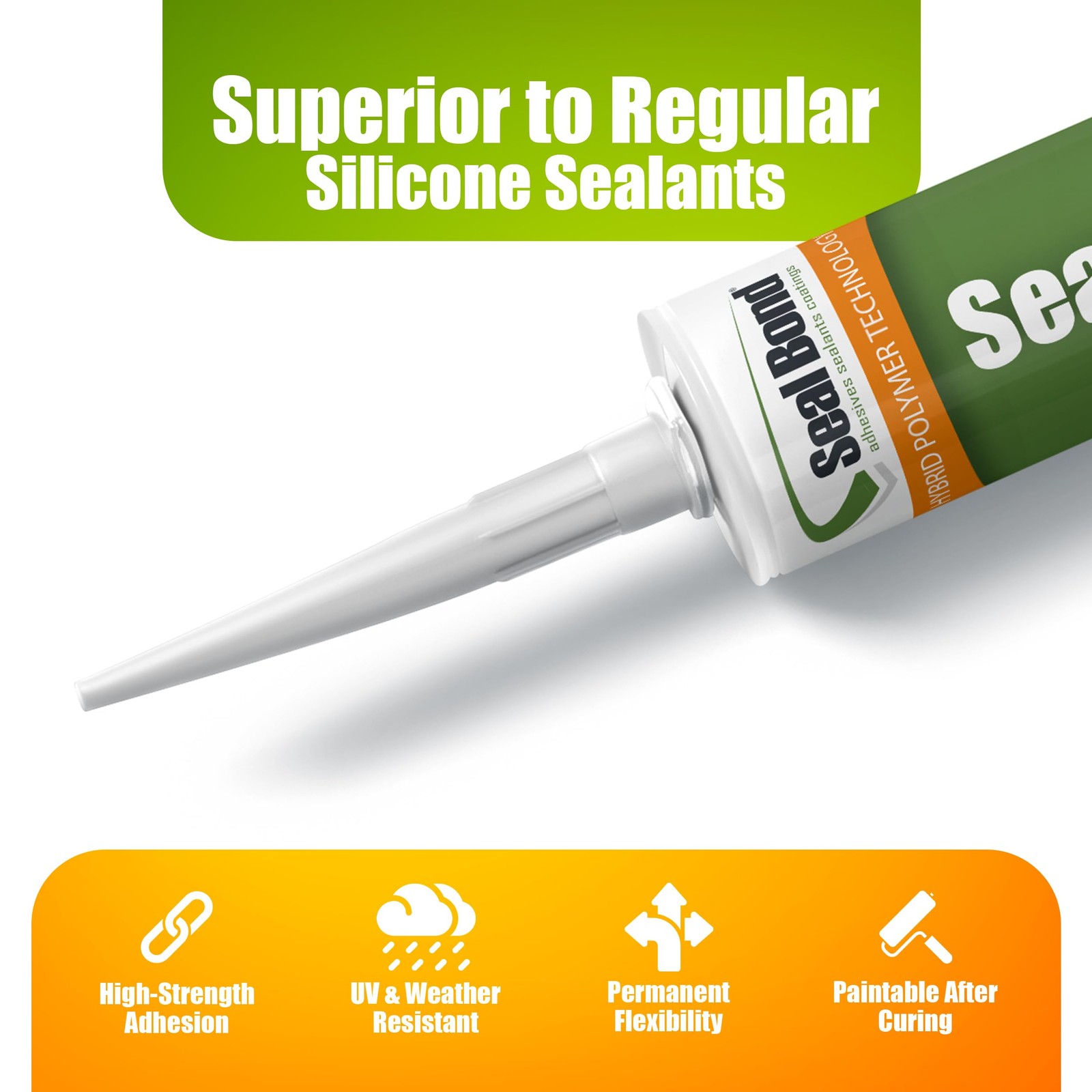Seal Bond 105 Adhesive Sealant – Marine/Industrial Grade, High White