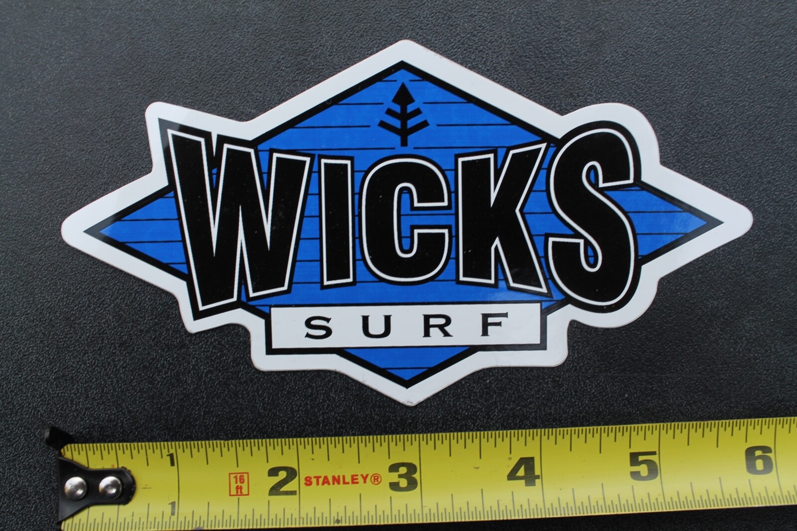 Wick’s Surf Surfboards Australia Blue White Black OG V34 Vintage Surfing STICKER