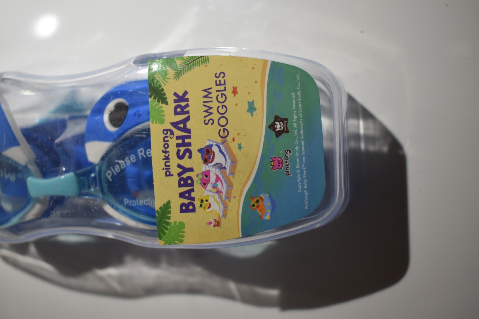 NEW- SwimWays Pinkfong Baby Shark Blue Kids Swim Goggles