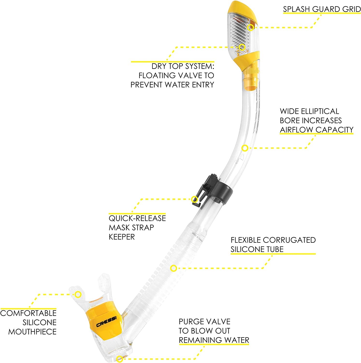 Cressi Supernova Dry Scuba Diving Snorkel