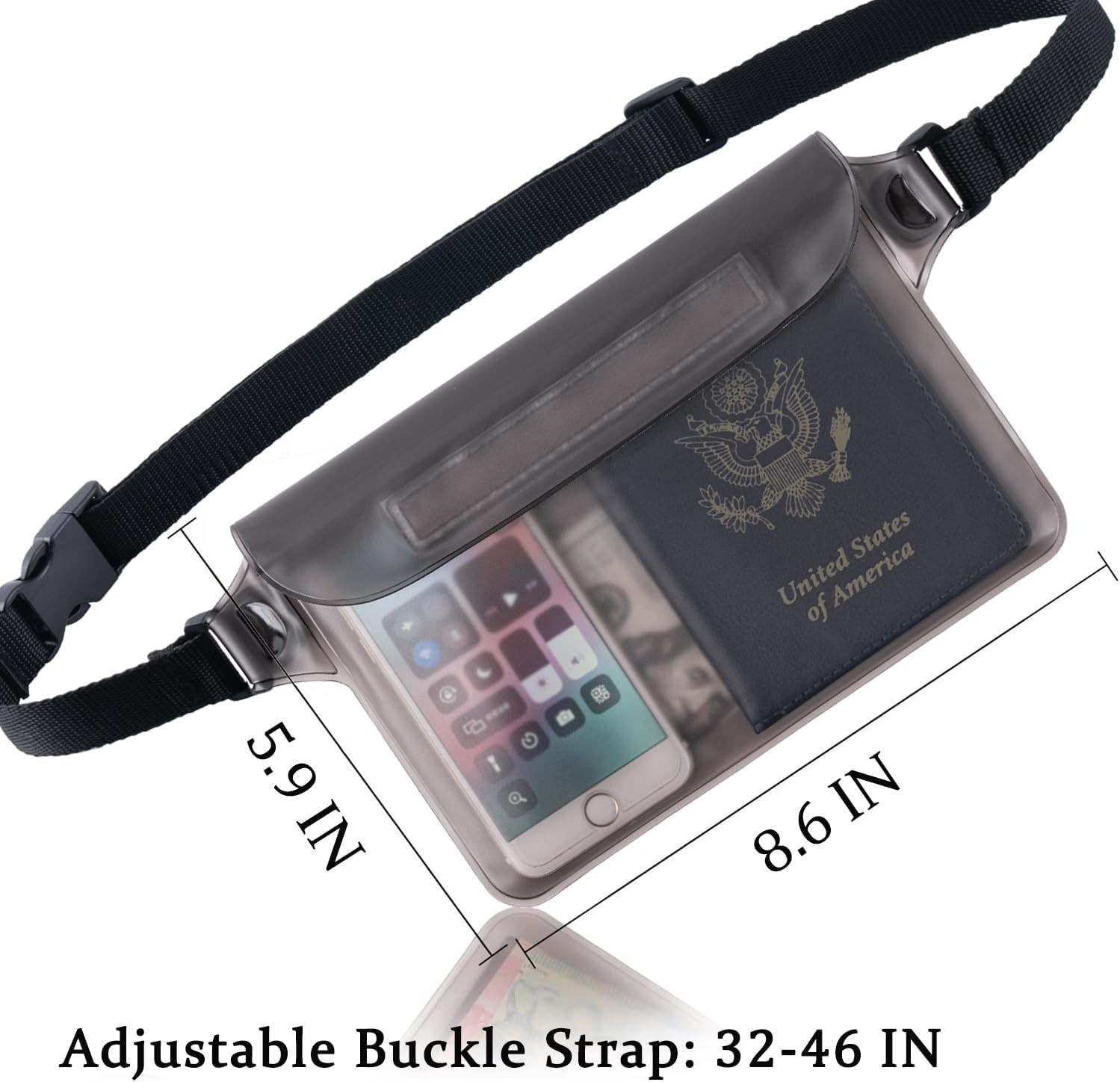 2-Pack Waterproof Pouch with Adjustable Waist Strap | Screen Touch Sensitive …