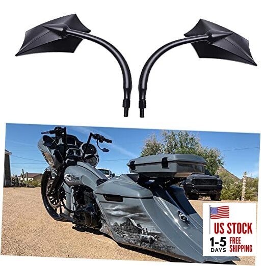 Motorcycle Mirrors,Upgrade Rearview Motorcycle Mirrors Black Irregular Shape