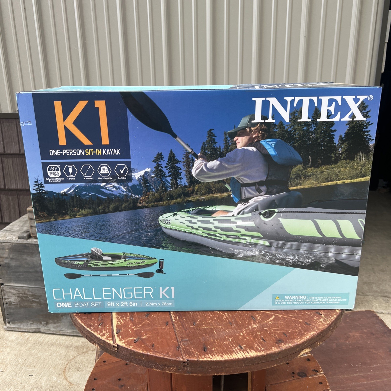 Intex Challenger K1 Inflatable Kayak Kit New One Person