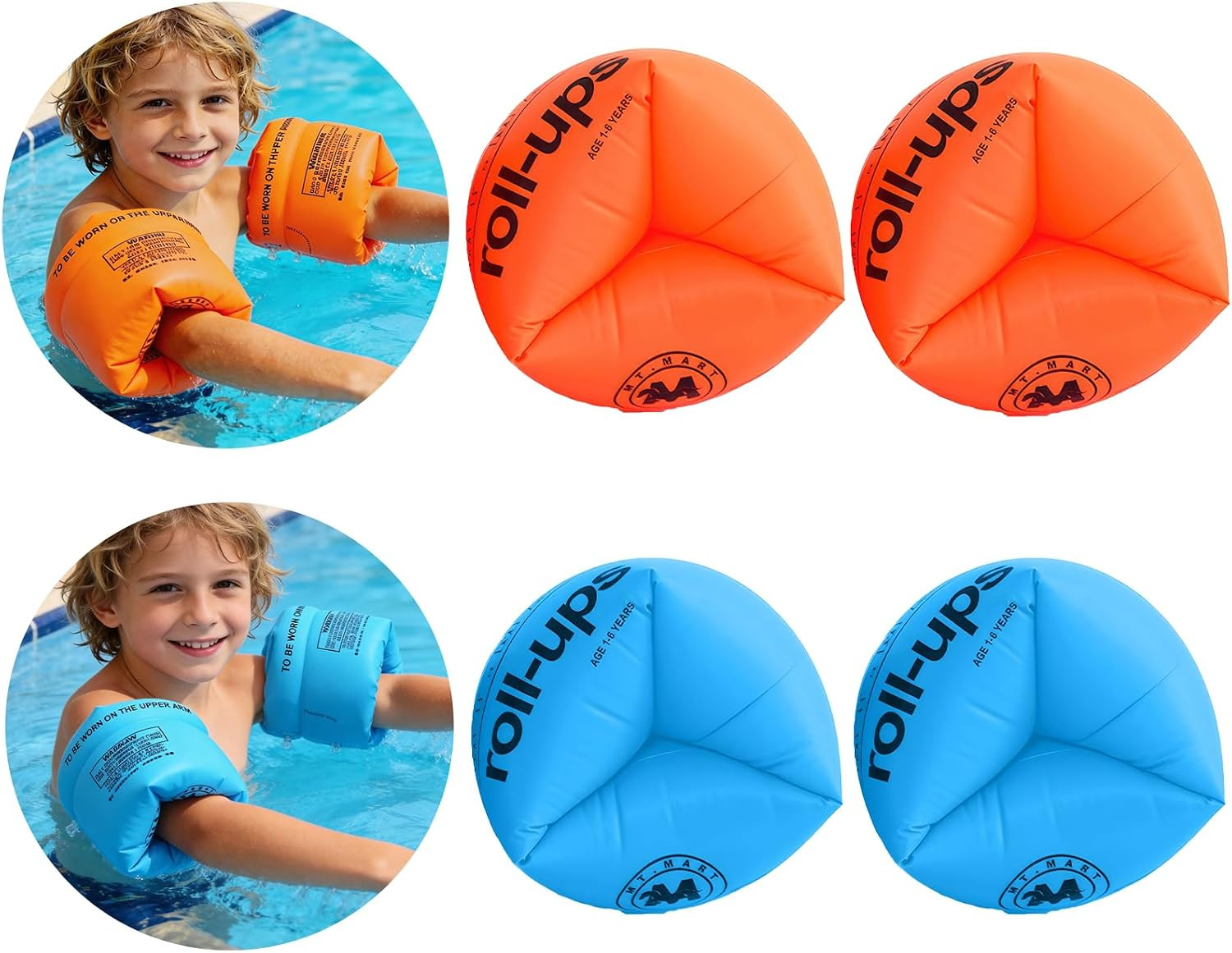 Inflatable Arm Floaties – Water Wings Swim Arm Bands Floatation Floaties, PVC Po