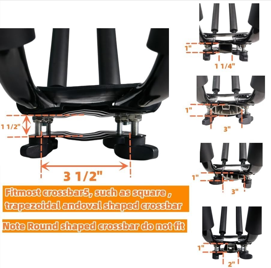 2 Pair J-Bar Kayak Roof Rack Carrier with 4 Ratchet Straps for Canoe Surf Ski