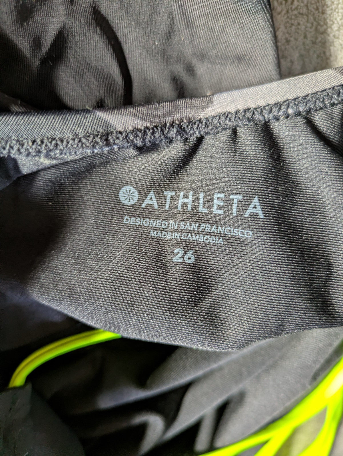 ATHLETA One Piece Tie Back Swimsuit Youth Girls 26 Blue Gray Grey Camouflage