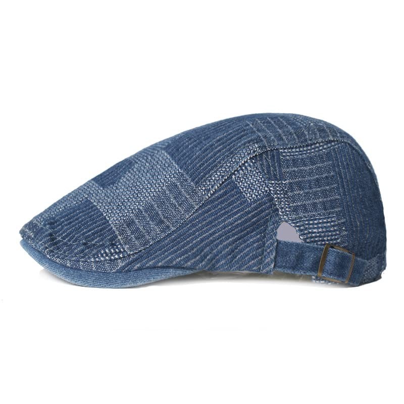 Unisex Denim Newsboy Hats Flat Ivy Gatsby Cabbie Driving One Size Retro Blue