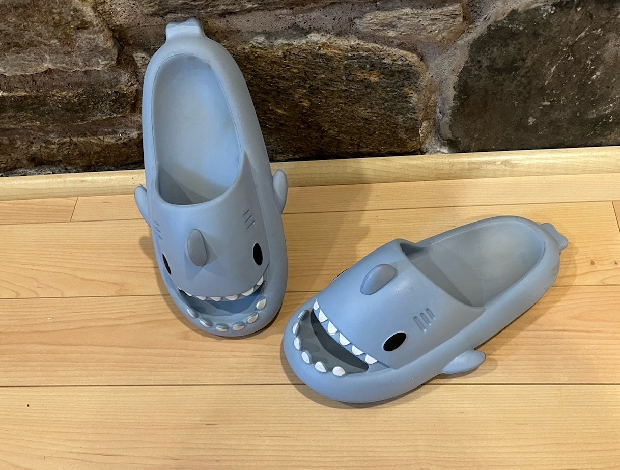 Light Blue Crayon Friends Shark Slides Size 38 – 39 US 5.5Y – 6Y