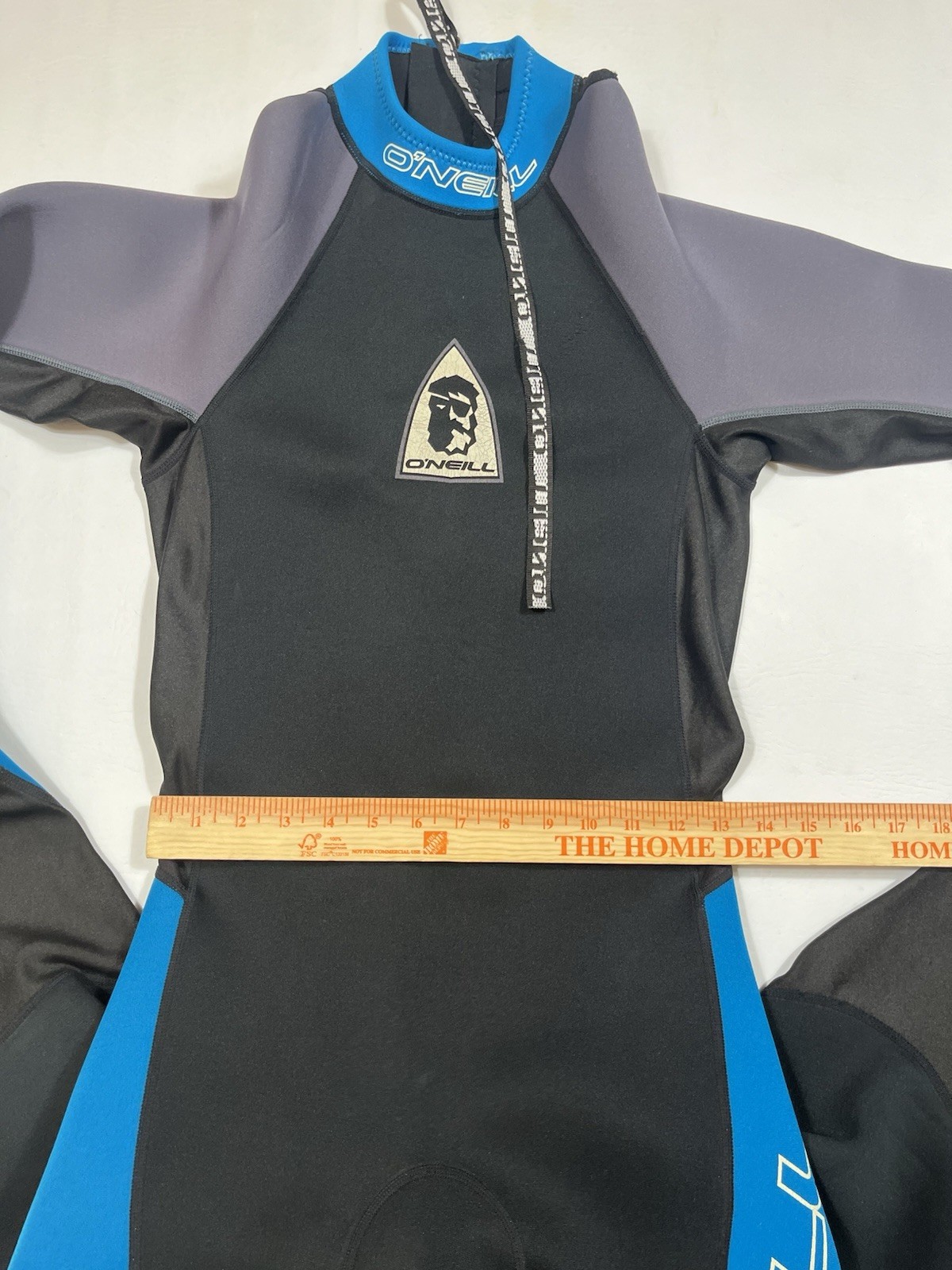 O’Neill Full Wetsuit Mens Medium Black Blue Gray 2mm Neoprene 7051