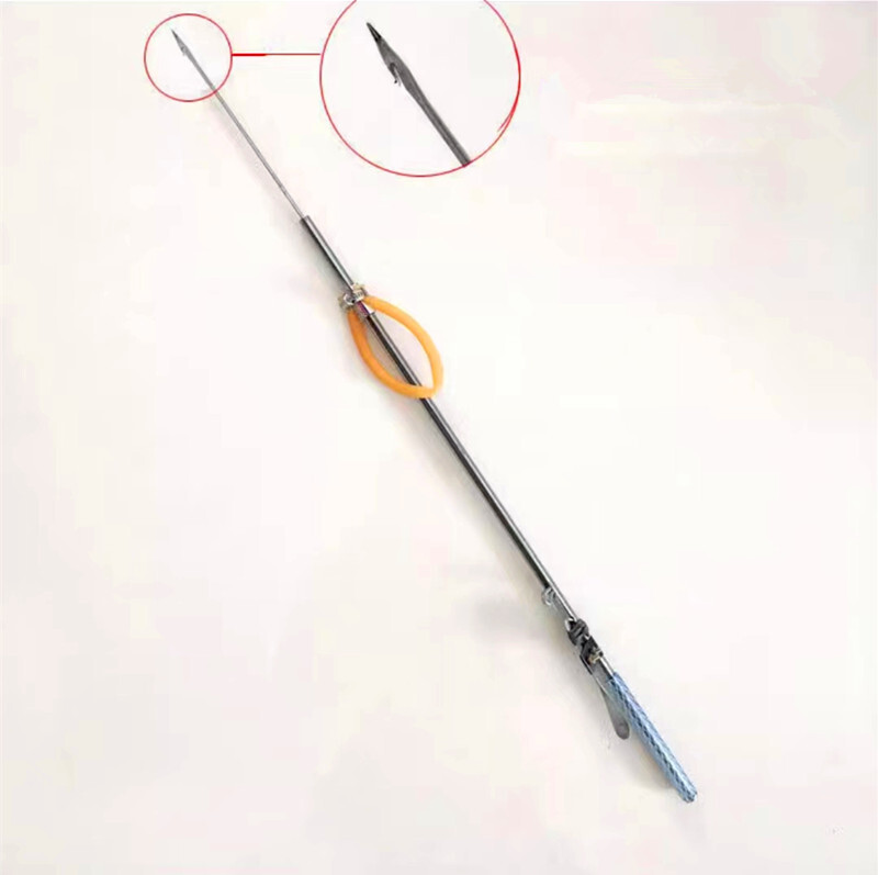 1Pc Stainless Steel Rubber Band Ejection Fish Gun Diving Guns-without/ with Barb