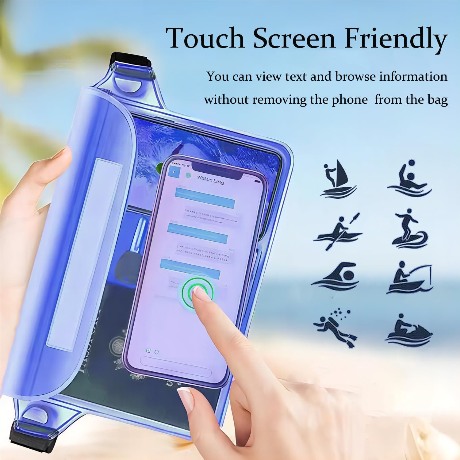 2-Pack Waterproof Pouch with Adjustable Waist Strap | Screen Touch Sensitive …
