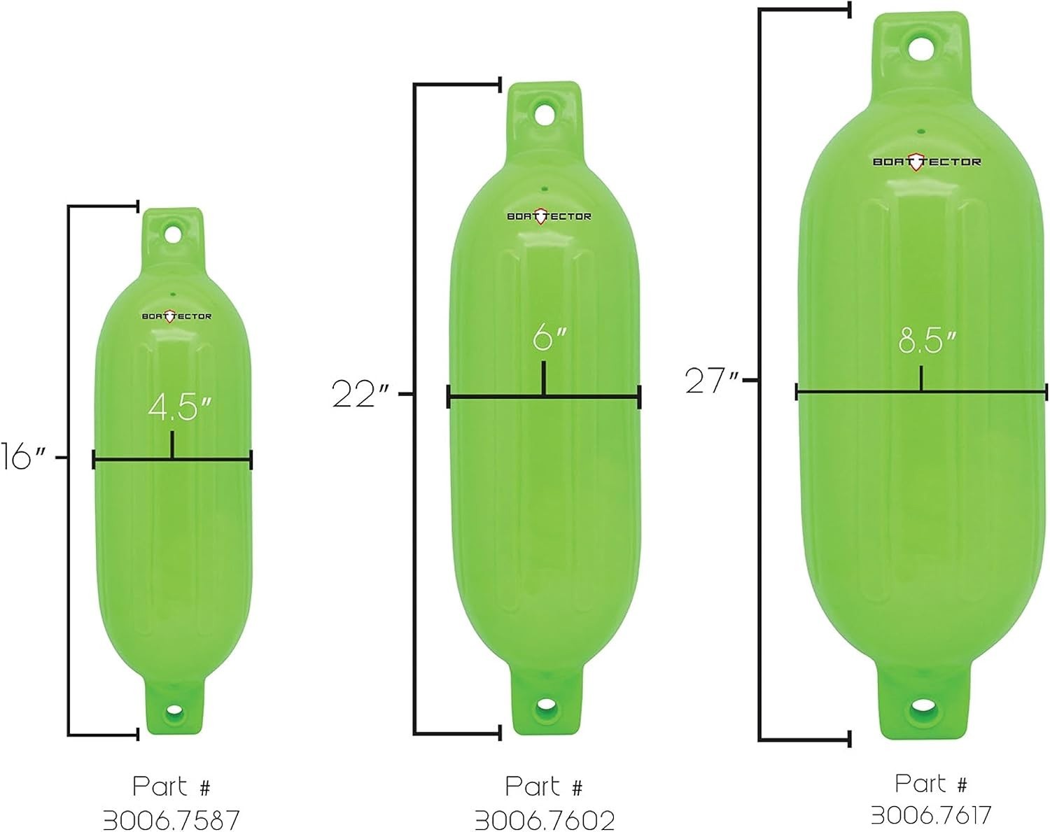 2-Pack BoatTector Inflatable Fenders – 4.5″ x 16″ for Superior Boat Protection