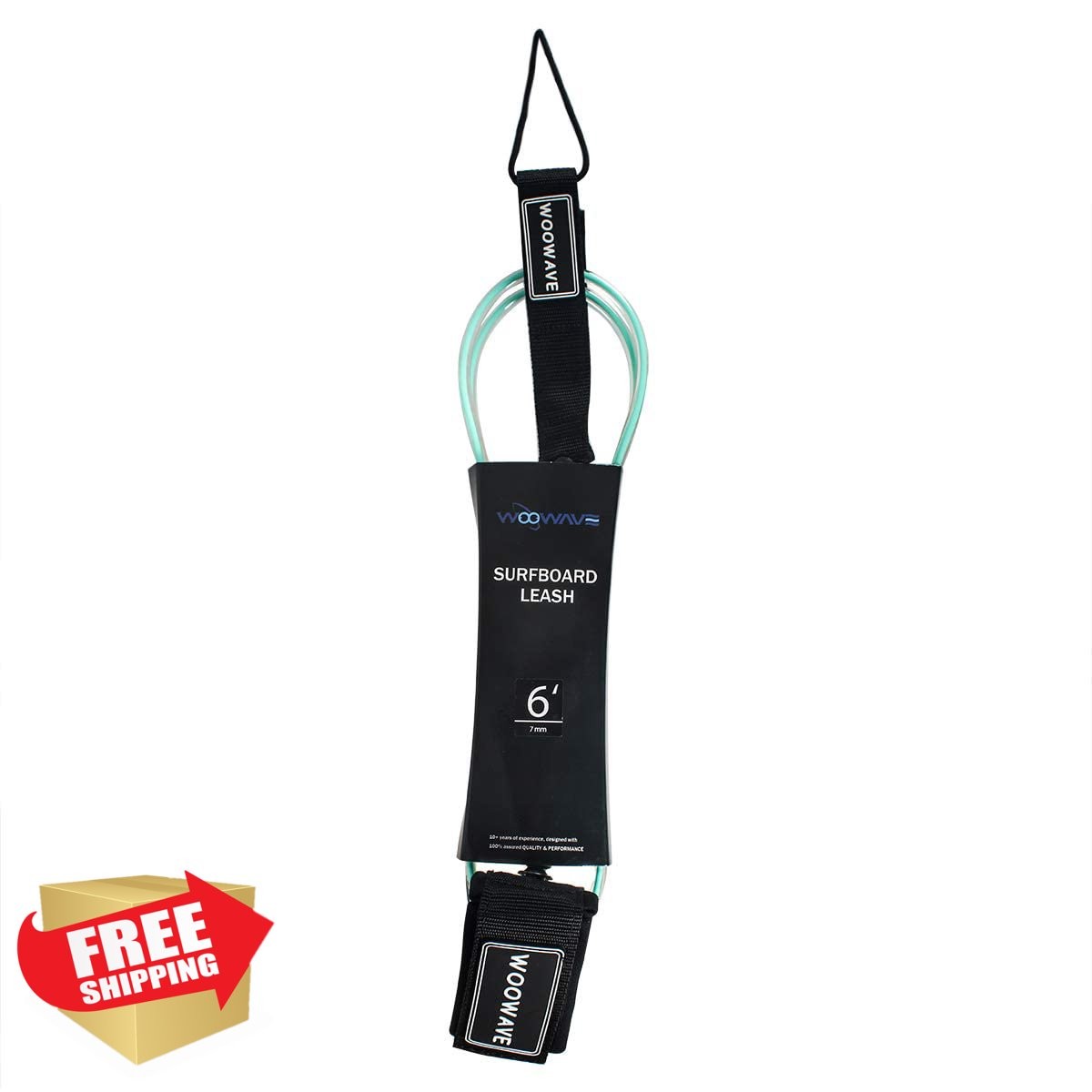 WOOWAVE Surfboard Leash 6ft Clear Light Blue