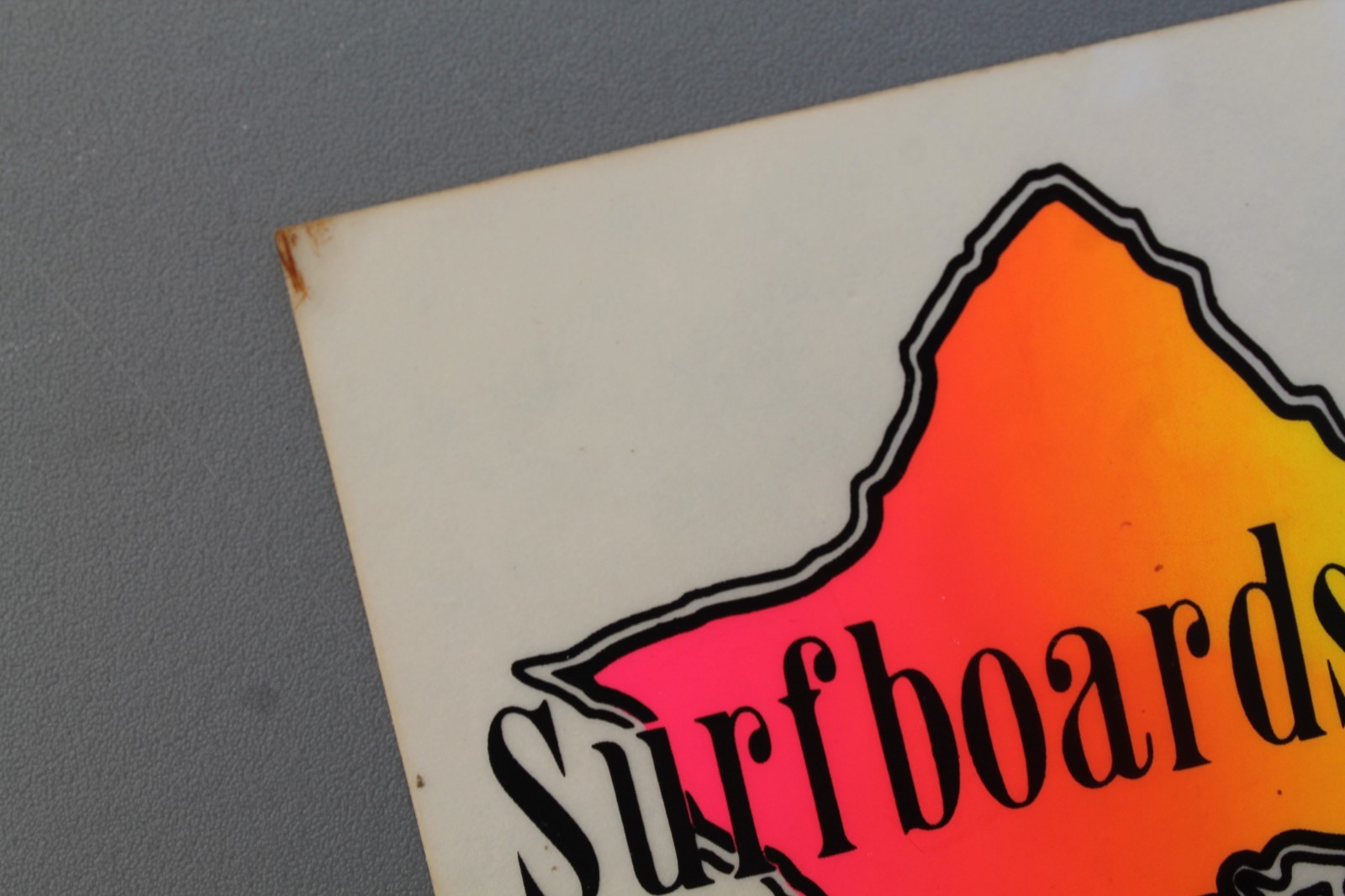 Surfboards Hawaii Clear Neon Orange Fade 80’s Aloha V3A Vintage Surfing STICKER