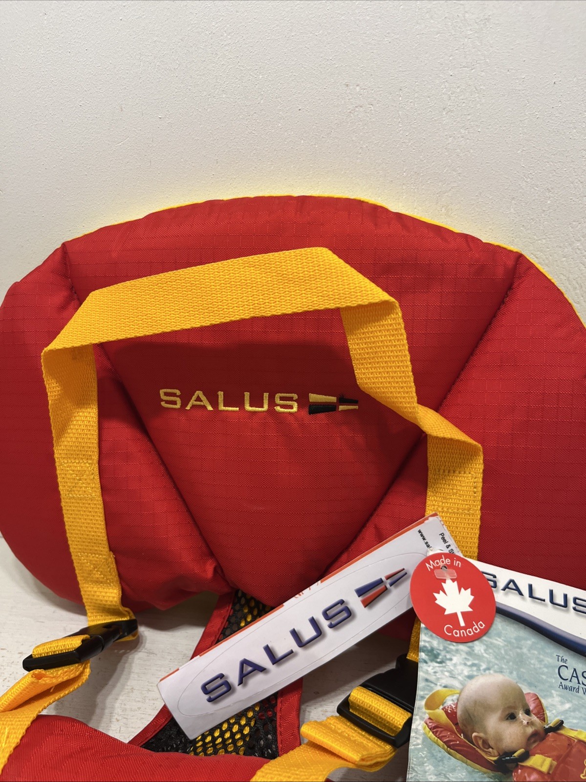 NWT Salus Bijoux Baby Vest Flotation Jacket for Infants 9-25 pounds Red/Yellow