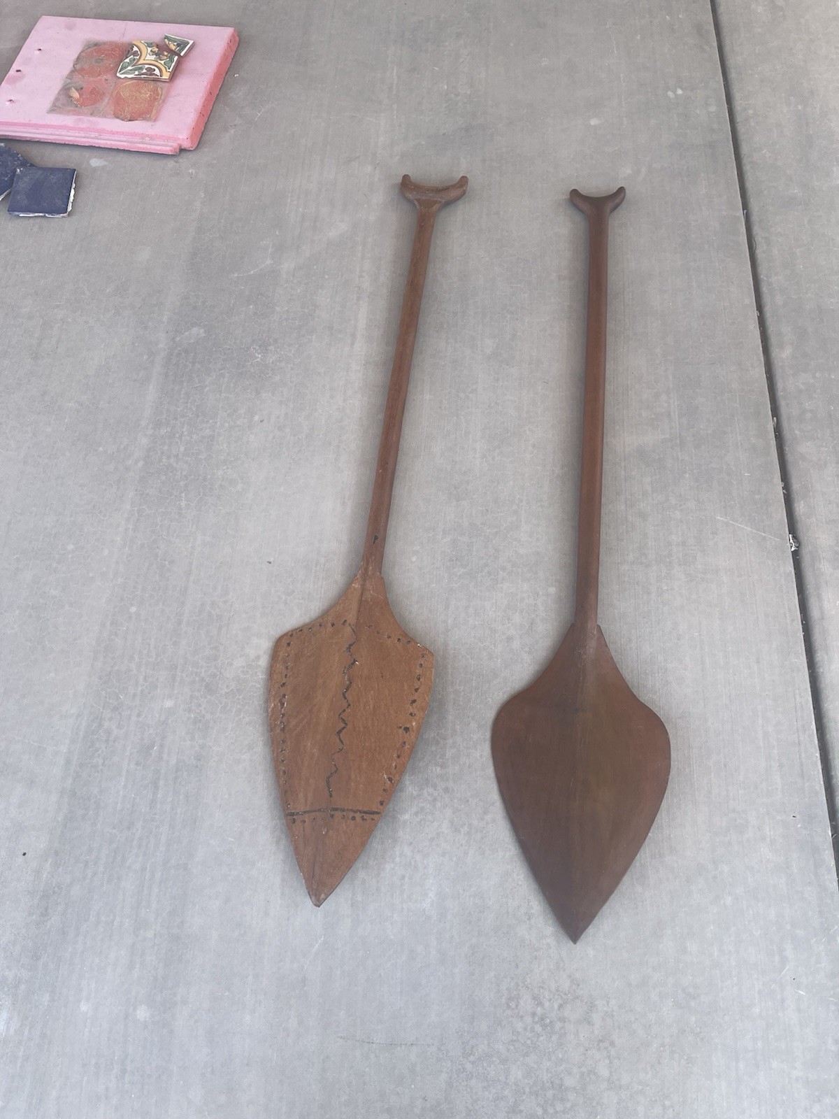 Two Yononomi Canoe paddles museum pieces the condition is excellent 47 X 9 1/2