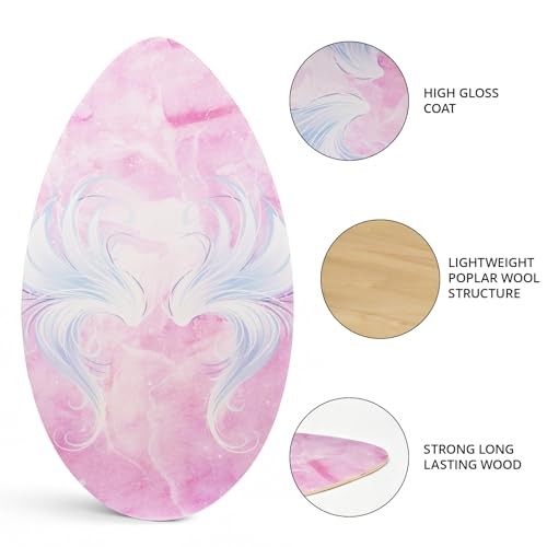 Skimboard 35 Inch Skim Boards for Beach Adults ＆ Kids, High Gloss Coat Wooden